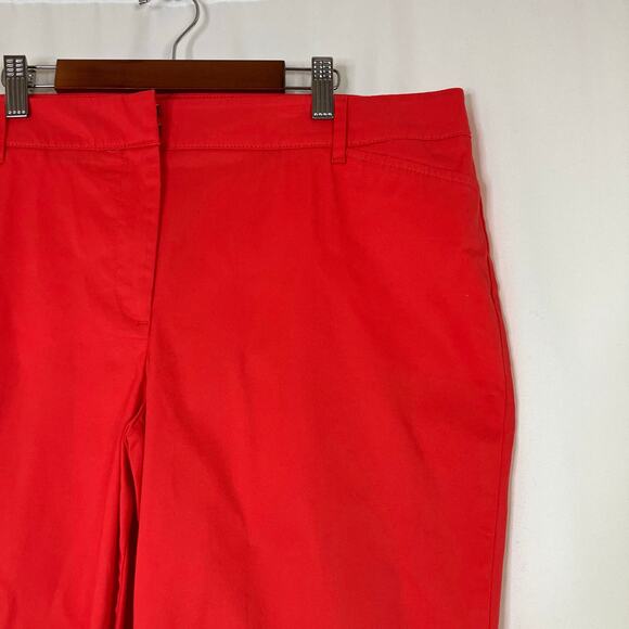 Talbots | Red Perfect Crop Chino Pants Cotton 2% Spandex Womens 14 PETITE - Picture 2 of 7